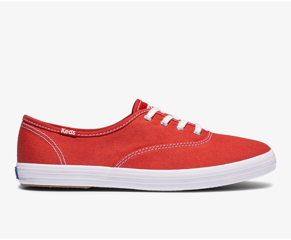 Tenis Keds Mujer Rojos - Champion Organic Cotton Lona - 9560-ZVYGN